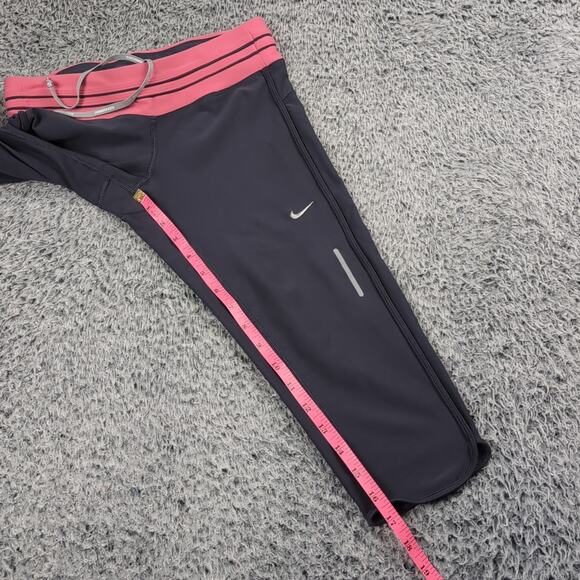 Nike Pants Women Small Gray Capri Gym Athleisure Legging Lounge Dri Fit Yoga - Picture 5 of 8